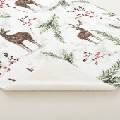 Wintermuster Hirsch- und Brunnenfutter Sherpadecke (3/4)