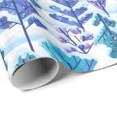 Wintermuster mit schneebedeckten Bäumen Geschenkpapier (Rolleneckpunkt)