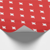 Wintermuster Rot und Weiß Geschenkpapier (Ecke)