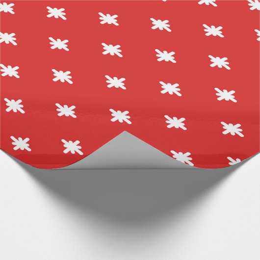 Wintermuster Rot und Weiß Geschenkpapier (Ecke)