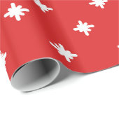 Wintermuster Rot und Weiß Geschenkpapier (Rolleneckpunkt)