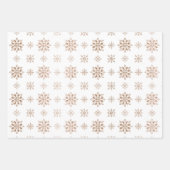 Wintermuster Snowflake Moderne Elegante Rose Gold Geschenkpapier Set (Vorderseite)