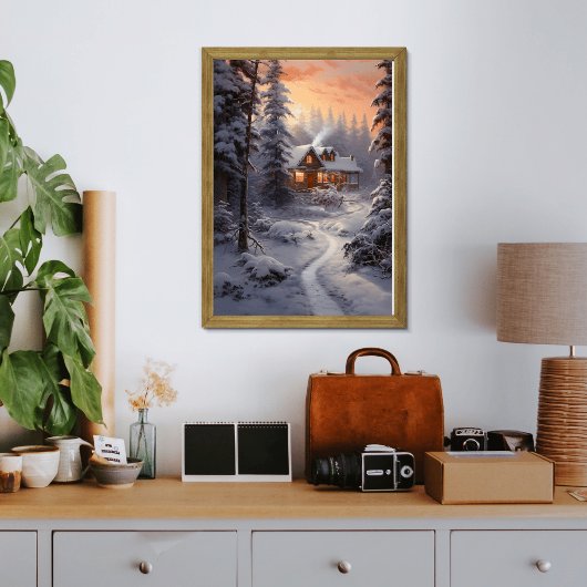 Wintermütze: Zuhause in Eis und Schnee umgebaut Poster