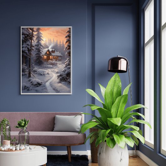 Wintermütze: Zuhause in Eis und Schnee umgebaut Poster