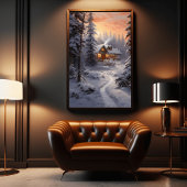 Wintermütze: Zuhause in Eis und Schnee umgebaut Poster