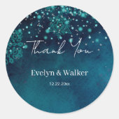 Winternacht Danke Runder Aufkleber (Vorderseite)