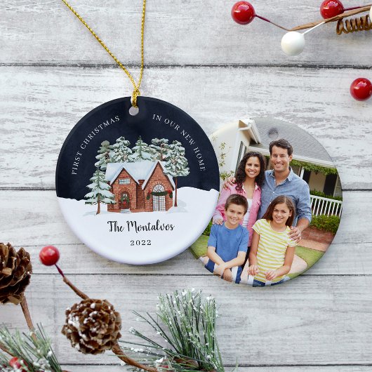 Winternacht Erste Weihnachten in unserer neuen Zuh Keramik Ornament