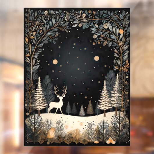 Winternacht Fensteraufkleber (Blatt 2)