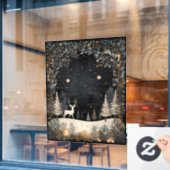 Winternacht Fensteraufkleber (Café-Fenster)