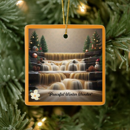 "Winternacht Friedlich" Keramikornament (Baum)