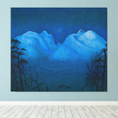 Winternacht in den Bergen Leinwanddruck (Insitu (Holzboden))