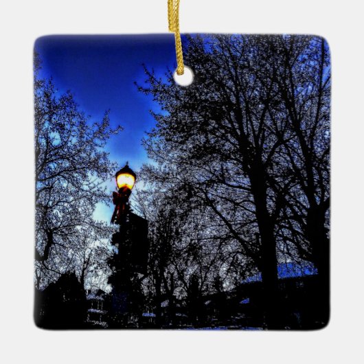 Winternacht Keramikornament (Vorderseite)