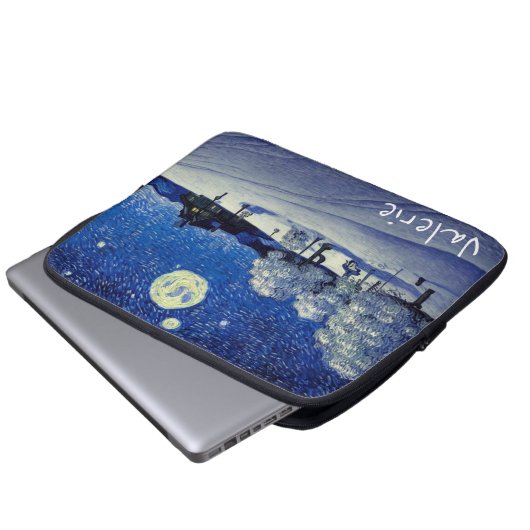 Winternacht Laptopschutzhülle (Vorne Knopf)