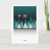 Winternacht mit Stern von Bethlehem Feiertagskarte (Rückseite)