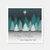 Winternacht mit Stern von Bethlehem Serviette (Vorderseite)