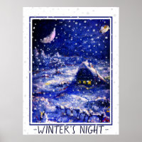 Winternacht. Moon Crescent. Russland