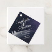 Winternacht & Pine Tree Moderne Hochzeit im Wasser Geschenkanhänger (Beispiel)