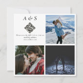 Winternacht & Pine Tree Moderne Hochzeit im Wasser Save The Date (Rückseite)