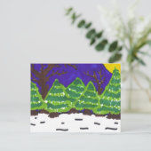 Winternacht Postkarte (Stehend Vorderseite)