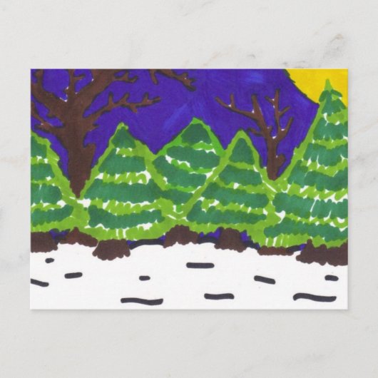 Winternacht Postkarte (Vorderseite)