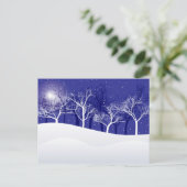 Winternacht Postkarte (Stehend Vorderseite)