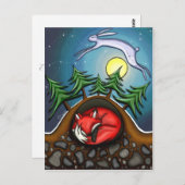 Winternacht Postkarte (Vorne/Hinten)