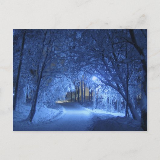 Winternacht Postkarte (Vorderseite)