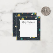 Winternachts-Schneeflocken fallen auf kleinen Häus Mitteilungskarte (Vorderseite/Rückseite Beispiel)