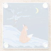 Winternachtsfox Glasuntersetzer (Rückseite)