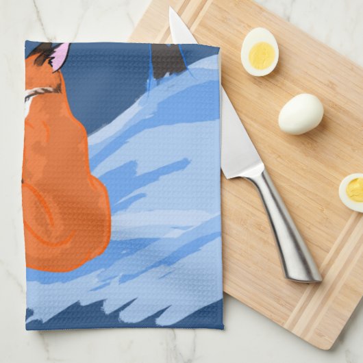 Winternachtsfox Küchentuch (Viertel Falte)