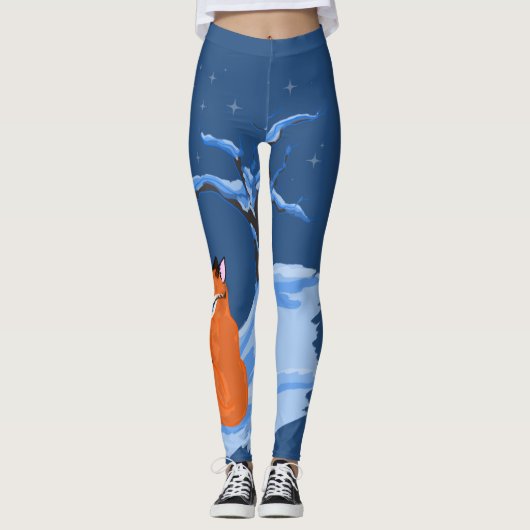 Winternachtsfox Leggings (Vorderseite)