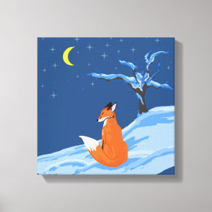 Winternachtsfox Leinwanddruck