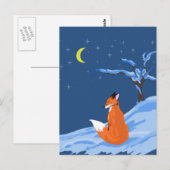 Winternachtsfox Postkarte (Vorne/Hinten)
