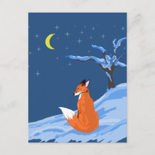 Winternachtsfox Postkarte