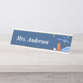 Winternachtsfox Schreibtischnamensplakette (Vorderseite )