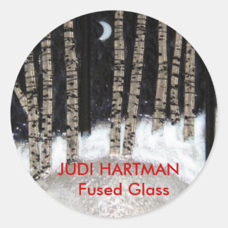 Winternachtsglas Runder Aufkleber