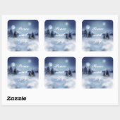 Winternachtskleber Quadratischer Aufkleber (Blatt)