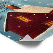 Winternachtskunst Ölgemälde Poster (Ecke)