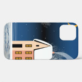 Winternachtslandschaft. Gemütliches Haus, verschie Case-Mate iPhone Hülle (Rückseite (Horizontal))