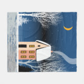 Winternachtslandschaft. Gemütliches Haus, verschie Fleecedecke (Vorderseite (Horizontal))