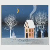 Winternachtslandschaft. Gemütliches Haus, verschie Geschenkpapier (Flach)