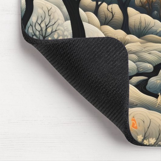 Winternachtslandschaft Mousepad (Ecke)