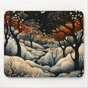 Winternachtslandschaft Mousepad