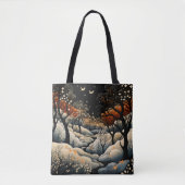 Winternachtslandschaft Tasche (Vorderseite)