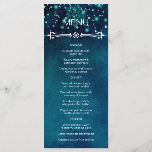 Winternachtsmenü Menükarte (Vorderseite)