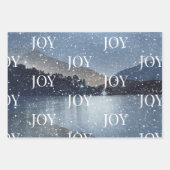 Winternachtsschnee Weihnachten Geschenkpapier Set (Vorderseite 2)