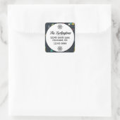 Winternachtsschneeflocken Rücksendeadresse Quadratischer Aufkleber (Tasche)