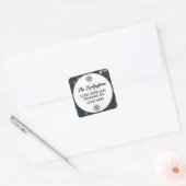 Winternachtsschneeflocken Rücksendeadresse Quadratischer Aufkleber (Umschlag)