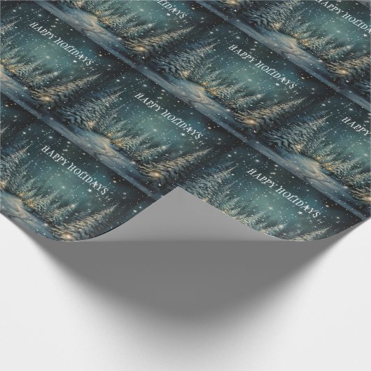 Winternachtswald Geschenkpapier (Ecke)