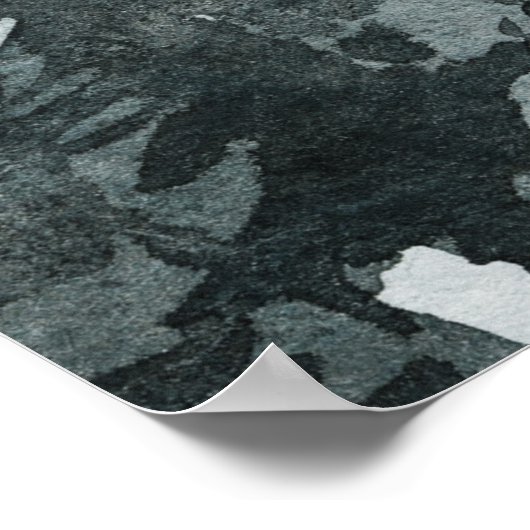 Winternachtswald-Wunderland-Sitzkarte Poster (Ecke)